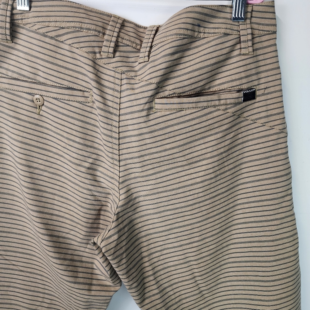 Volcom men's striped brown blue shorts size 30 regular straight surf & turf - Picture 5 of 8